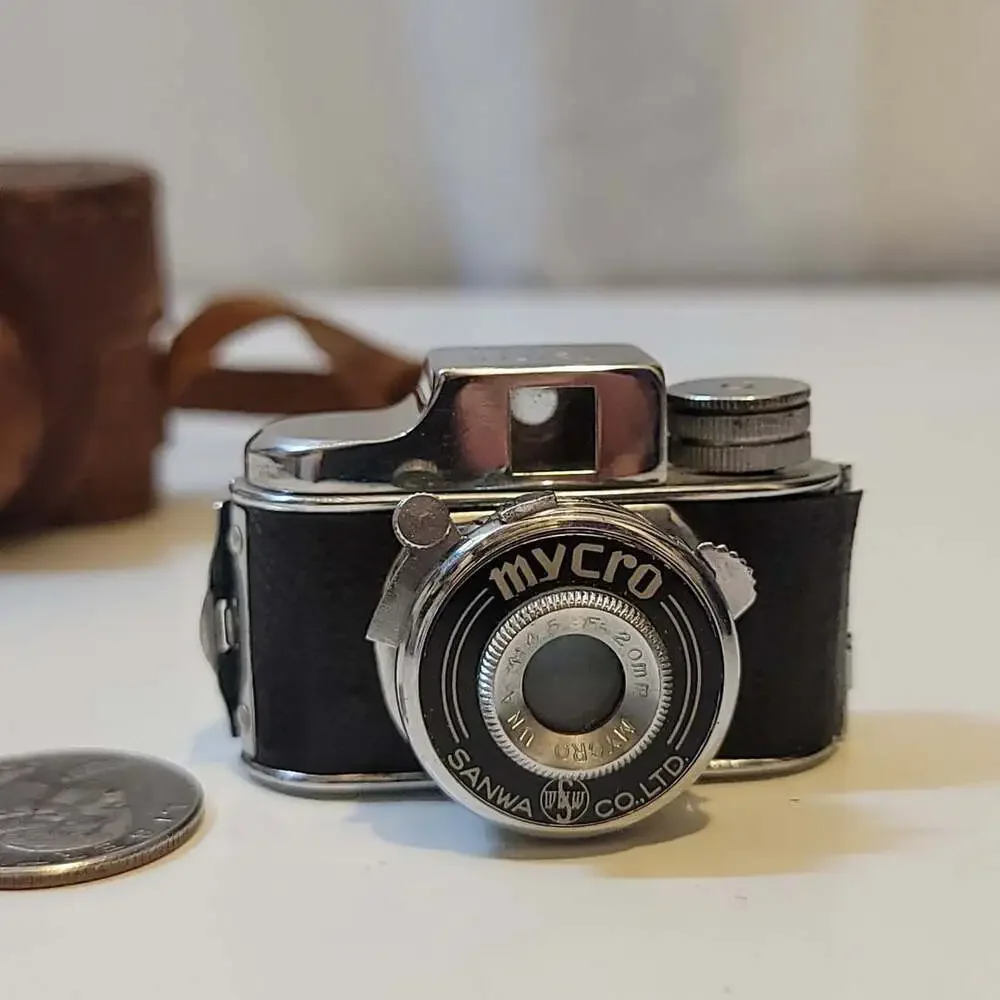 Vintage Mycro Subminiature Spy Camera - Sanwa Co. Ltd. Made in Japan w/ Leather